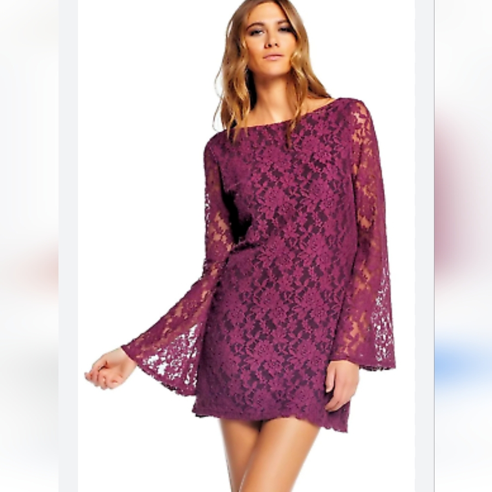 Plum Lace Mini Dress